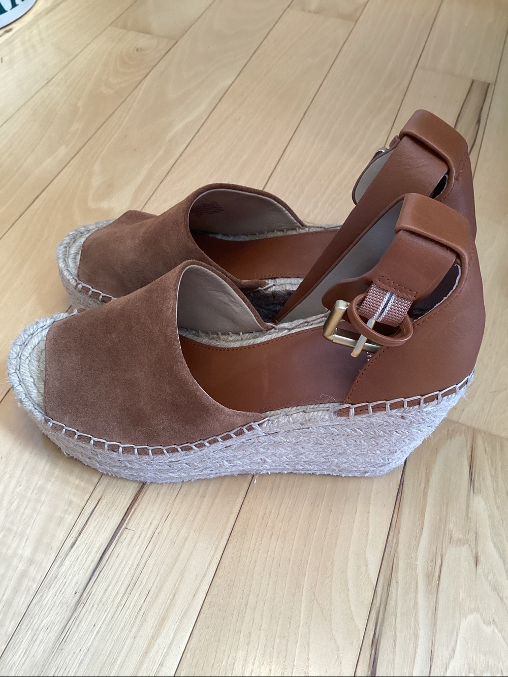 Marc Fisher brown suede Adalyn Espadrille wedge sandals. Women’s size 7.5 - Picture 4 of 16